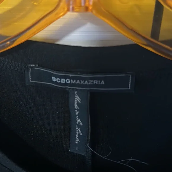 Bcbg sz lg swing dress with faux leather pockets like new!with faux leggings! - Picture 4 of 6